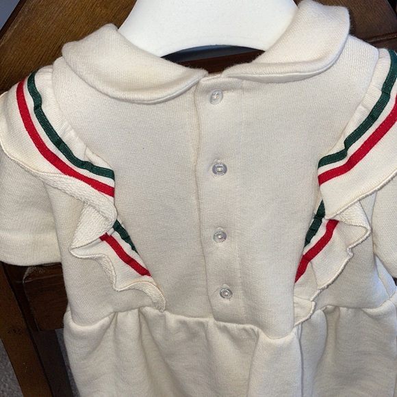 Authentic Gucci Dress Bow Tie Gucci Print 18-24Months Vintage, original dust bag - Picture 4 of 11